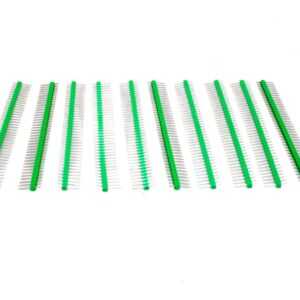 2.54mm Single Row Male Green - 2.54mm Single Row Male 1X40 Pin Header Strip green (Pack of 10)