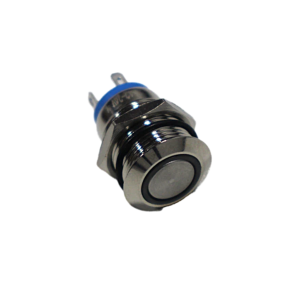 Flat Head 12MM 12-24V Waterproof Momentary Self-Reset Metal Push Button Switch with Yellow Led Light