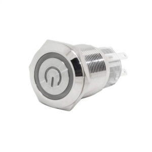 12mm Led Red - Flat Head 12MM 110-220V Waterproof Self-Locking Metal Push Button Switch with Red Led Light