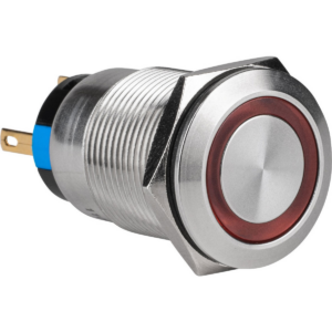 12mm Led - Flat Head 12MM 3-6V Waterproof Momentary Self-Reset Metal Push Button Switch with Red Led Light