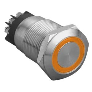 12mm Led Yellow - 12mm Led - Flat Head 12MM 3-6V Waterproof Self-Locking Metal Push Button Switch with Yellow Led Light