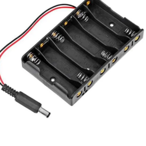 High Quality 6xAA Battery Holder box with DC 2.1 Bend Head, without Cover