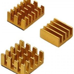 6mm Heat Sink - Gold 3 in 1 Heat Sink Set Aluminum for Raspberry Pi 4B 1pcs 14*14*6mm 1pcs 15*10*5mm 1pcs 8.8*8.8*5mm