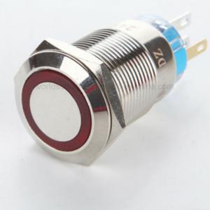 12mm Led - Flat Head 12MM 3-6V Waterproof Self-Locking Metal Push Button Switch with Red Led Light