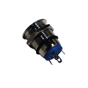 Flat Head 12MM 110-220V Waterproof Momentary Self-Reset Metal Push Button Switch with Blue Led Light