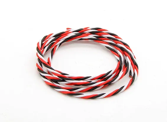 1m Cable 26awg - 1m Cable 22awg - 26AWG 30 Core 3 Way Twist Servo Extension Cable JR Futaba Twisted Wire (1m)