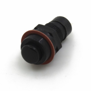 Ds-211 Switch 10mm Black - Black DS-211 10MM 2PIN Self-Locking Round Button Switch