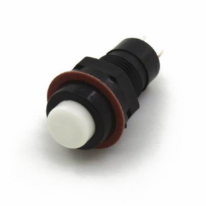 Ds-211 Switch 10mm White - White DS-211 10MM 2PIN Self-Locking Round Button Switch