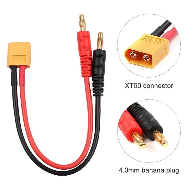 Xt60 Wire - Male XT60 to 4.0mm Banana Plug With 15cm 12AWG Wire