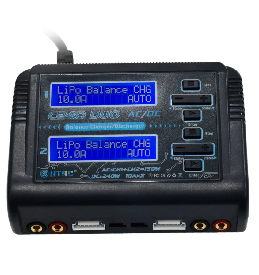 HTRC C240 DUO AC 100-240V DC 11-18 V LiPo LiFe / Li-ion/NiCd/NiMH/Pb Multi Charger/Discharger