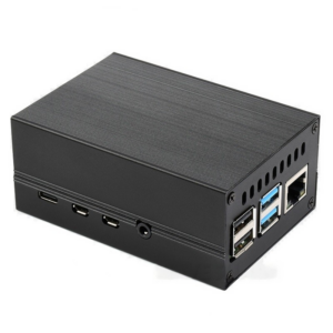 Stripe Aluminum Cooling Case for Raspberry Pi 4, Built-In Active Radiator with Fins