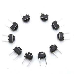 6*6*5mm 2pin Tactile Push Button Switch Long Leg 10mm(Pack of 10)