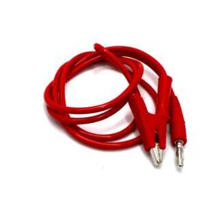Red 1M Double End Test lead Wire 4mm Banana Plug Alligator Clip Crocodile 15A