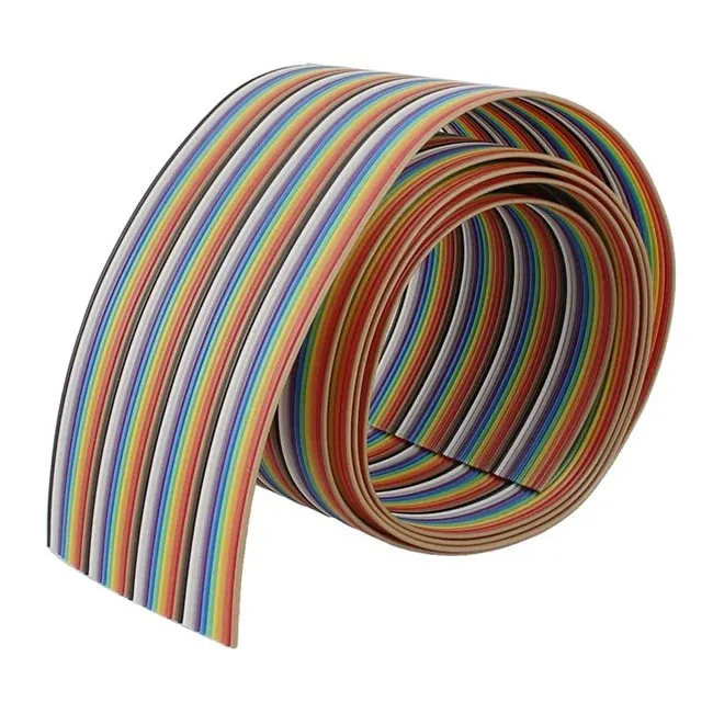 28AWG Pure Copper 40pin Dupont Tin copper Wire Flexible Rainbow Color Flat Ribbon Cable – 1 Meter