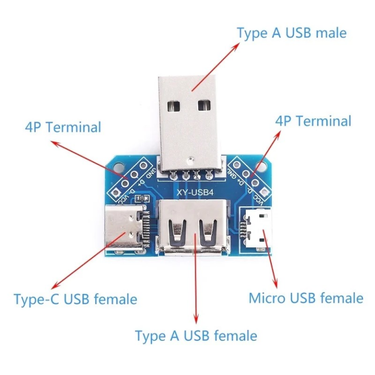 Buy USB Adapter Board Male (2.54mm) | USB Interface Module - Zbotic