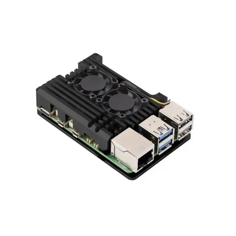 Waveshare Aluminium Alloy Case for Raspberry Pi 5, Dual Cooling Fans