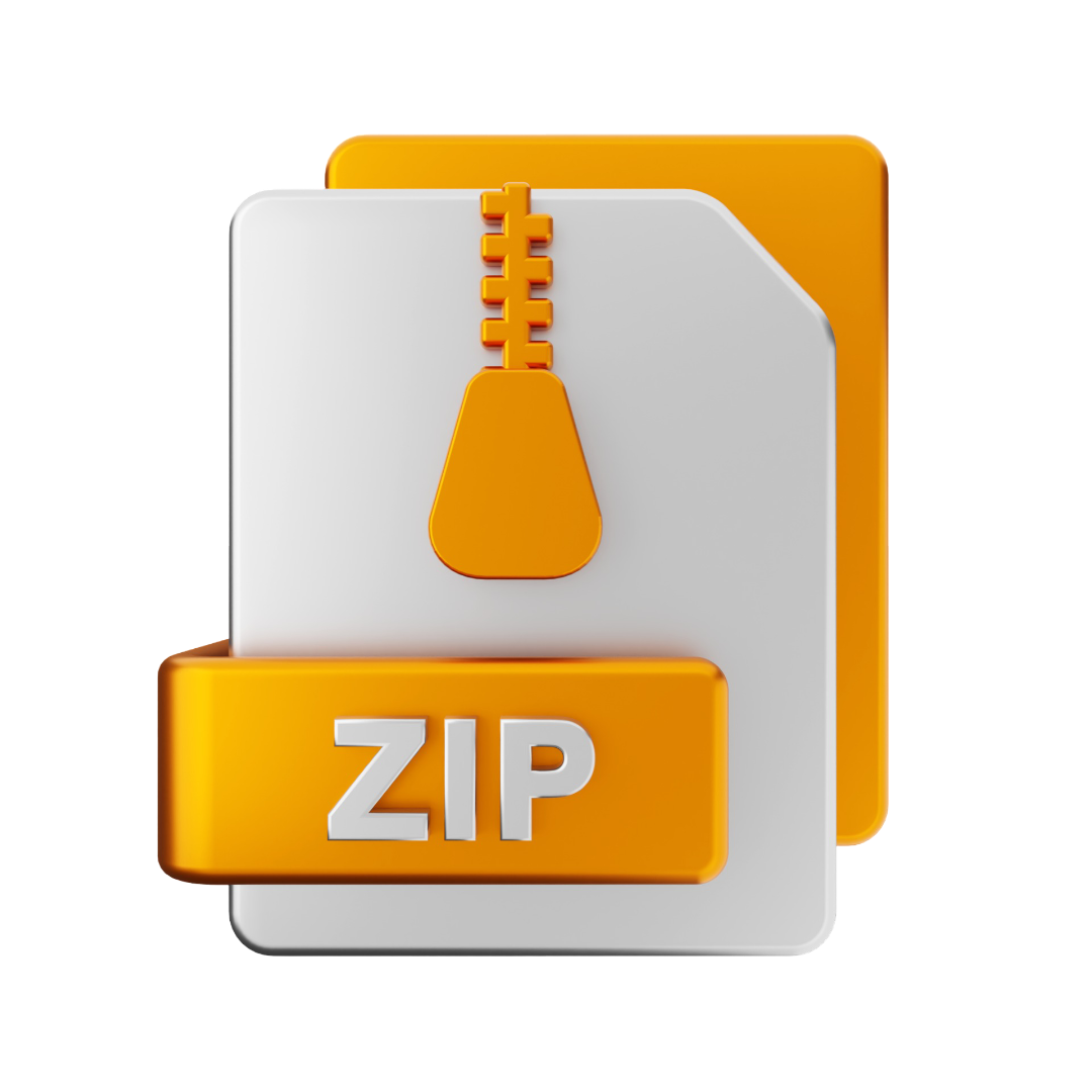 3d zip file icon illustration png