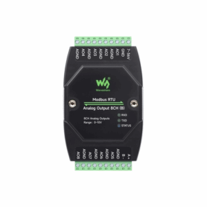Waveshare Industrial 8-Ch Analog Output Module, 12-bit DA Conversion, Supports 8-ch Simultaneous Voltage Output DC 7~36V Wide Voltage Power Supply