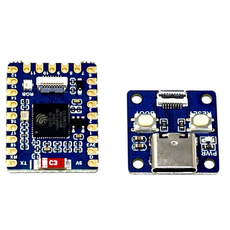 Waveshare ESP32-S3 Mini Development Board, Based on ESP32-S3FH4R2 Dual-Core Processor, 240MHz Running Frequency, USB Port Adapter Board Optional