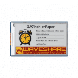 Waveshare 3.97inch 800 Board - Waveshare 3.97inch 800 × 480 pixels Red/Yellow/Black/White E-Paper Display (G)