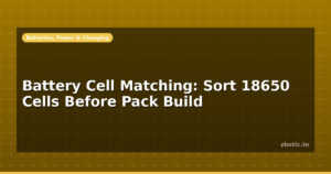 Battery Cell Matching: Sort 18650 Cells Before Pack Build