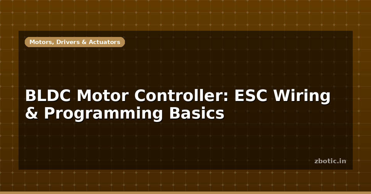 BLDC Motor Controller: ESC Wiring & Programming Basics - Zbotic