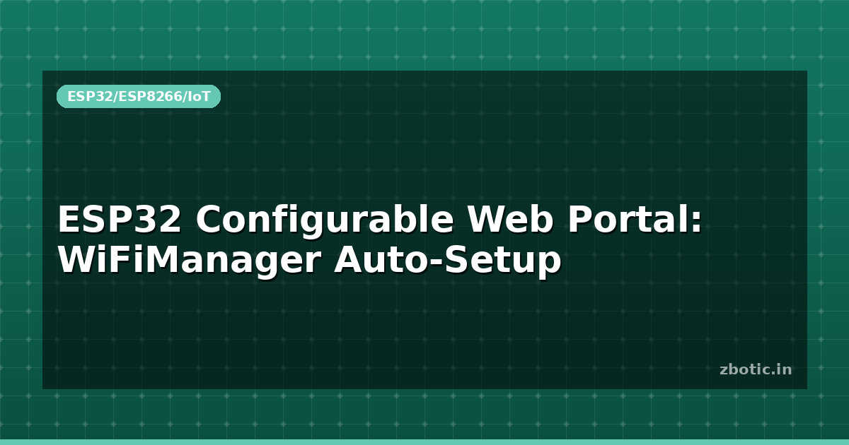 ESP32 Configurable Web Portal: WiFiManager Auto-Setup - Zbotic