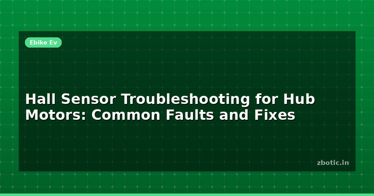 Hall Sensor Troubleshooting for Hub Motors: Common Faults - Zbotic