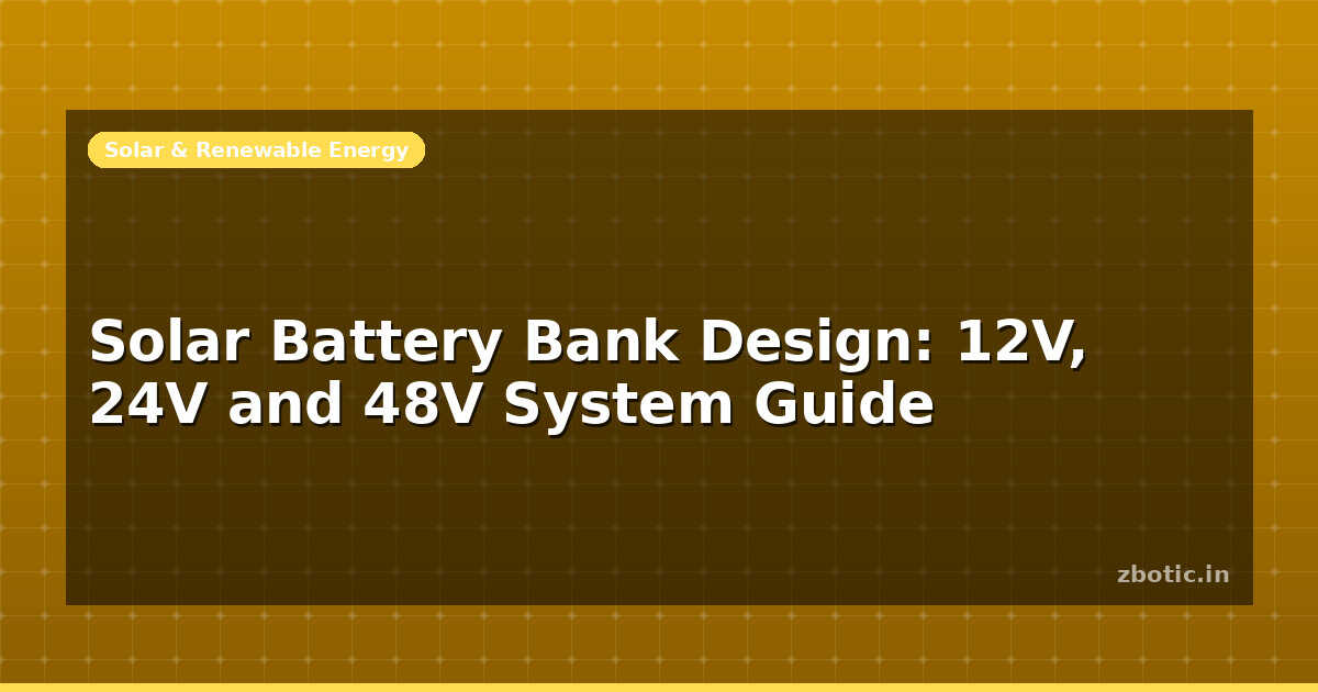 Solar Battery Bank Design: 12V, 24V and 48V System Guide - Zbotic