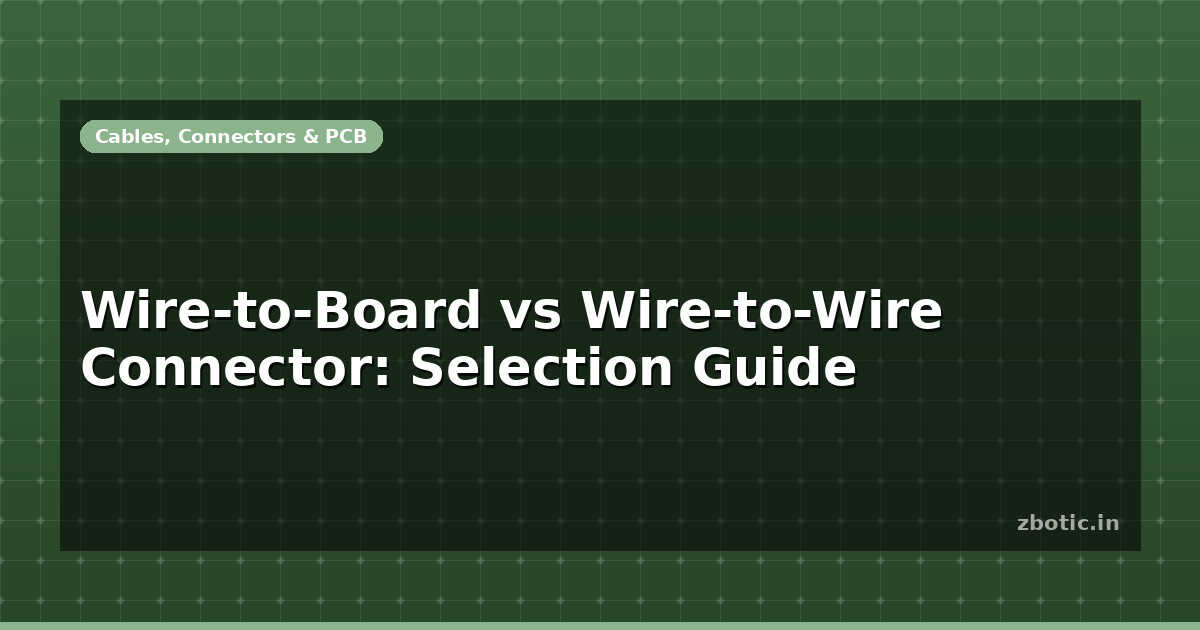 Wire-to-Board vs Wire-to-Wire Connector: Selection Guide - Zbotic