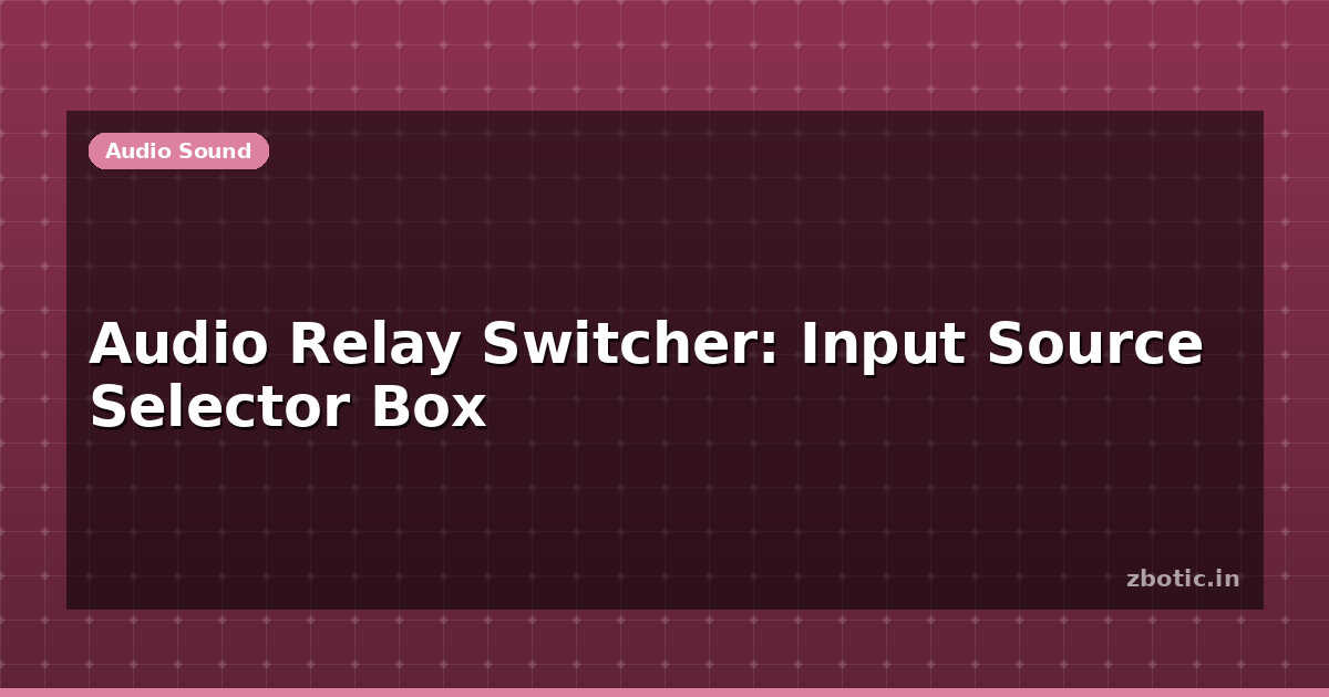 Ra Source Box Audio Relay Switcher: Input Source Selector Box | Zbotic