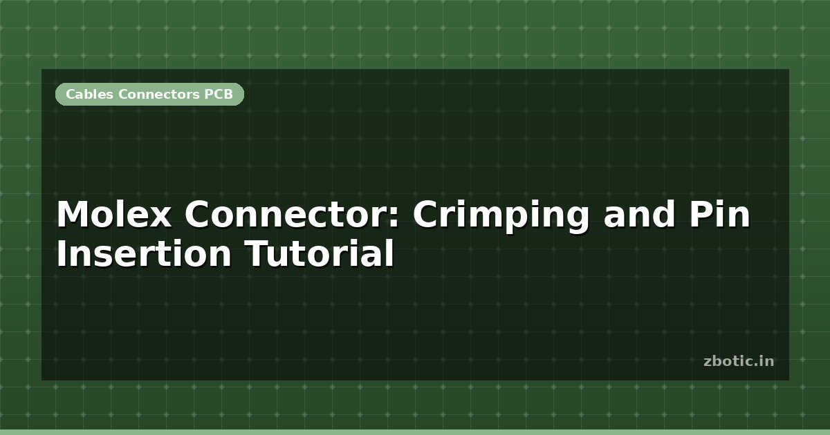Molex Connector: Crimping and Pin Insertion Tutorial | Zbotic