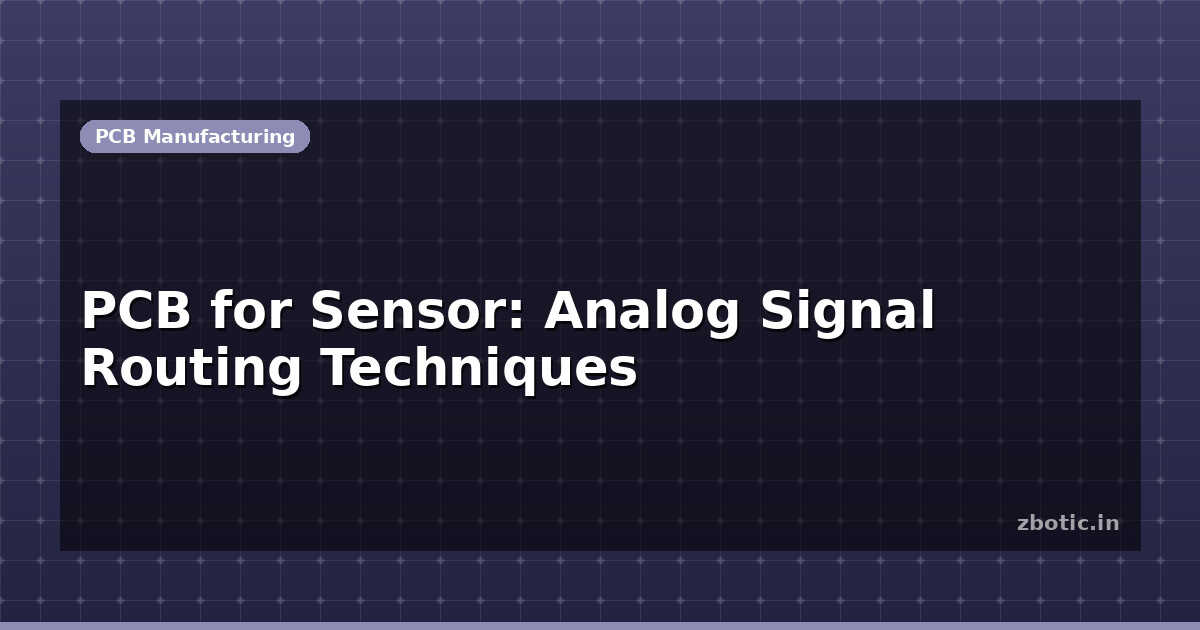 Signal Routing Hardware PCB for Sensor: Analog Signal Routing Techniques | Zbotic