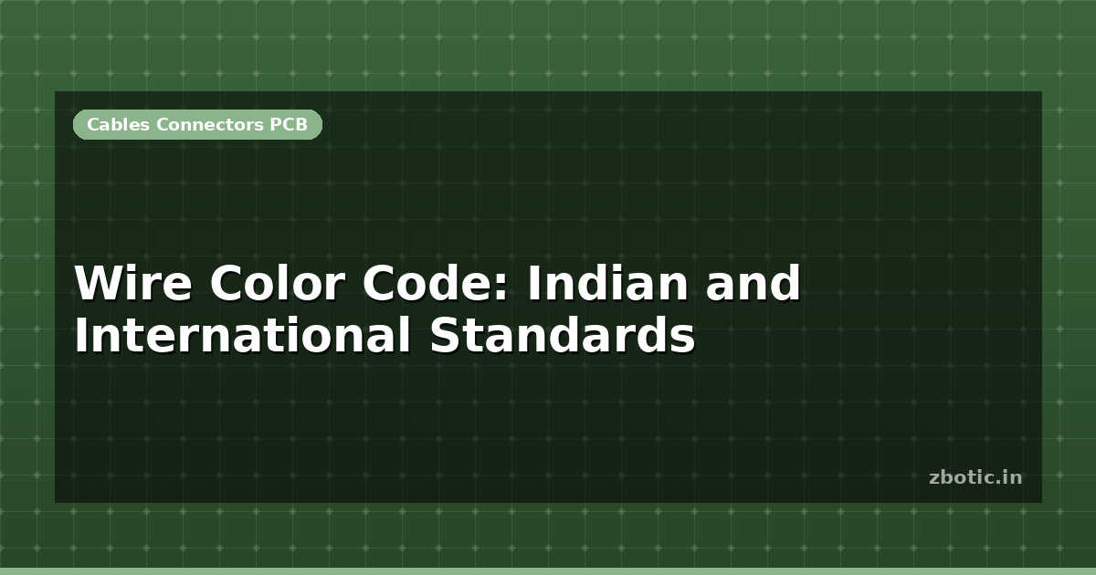 Wire Color Code: Indian and International Standards | Zbotic