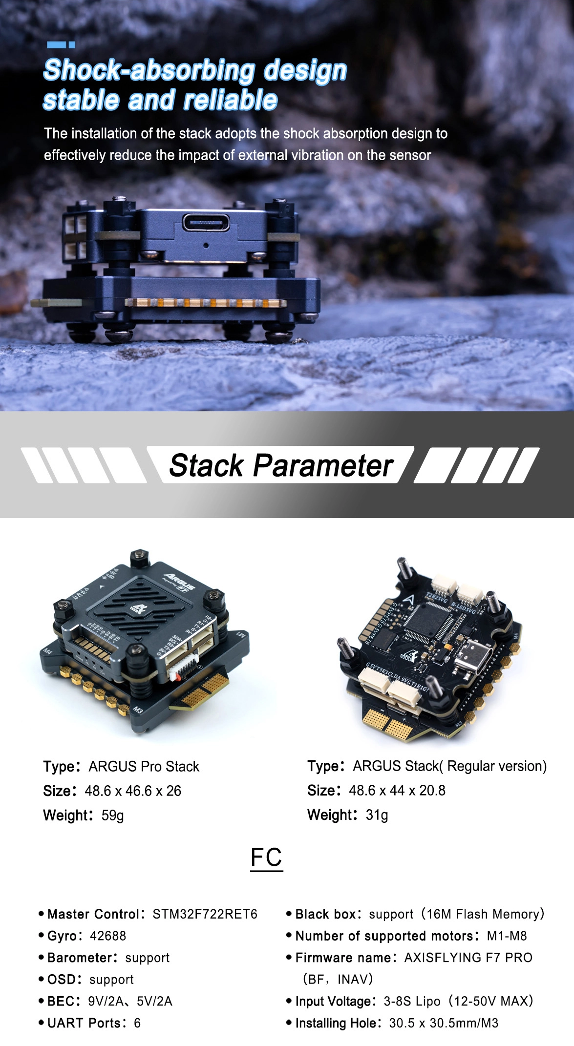 Axisflying Argus Pro Stack 65A F7 Stack 3-6S 7 04 170052f16a