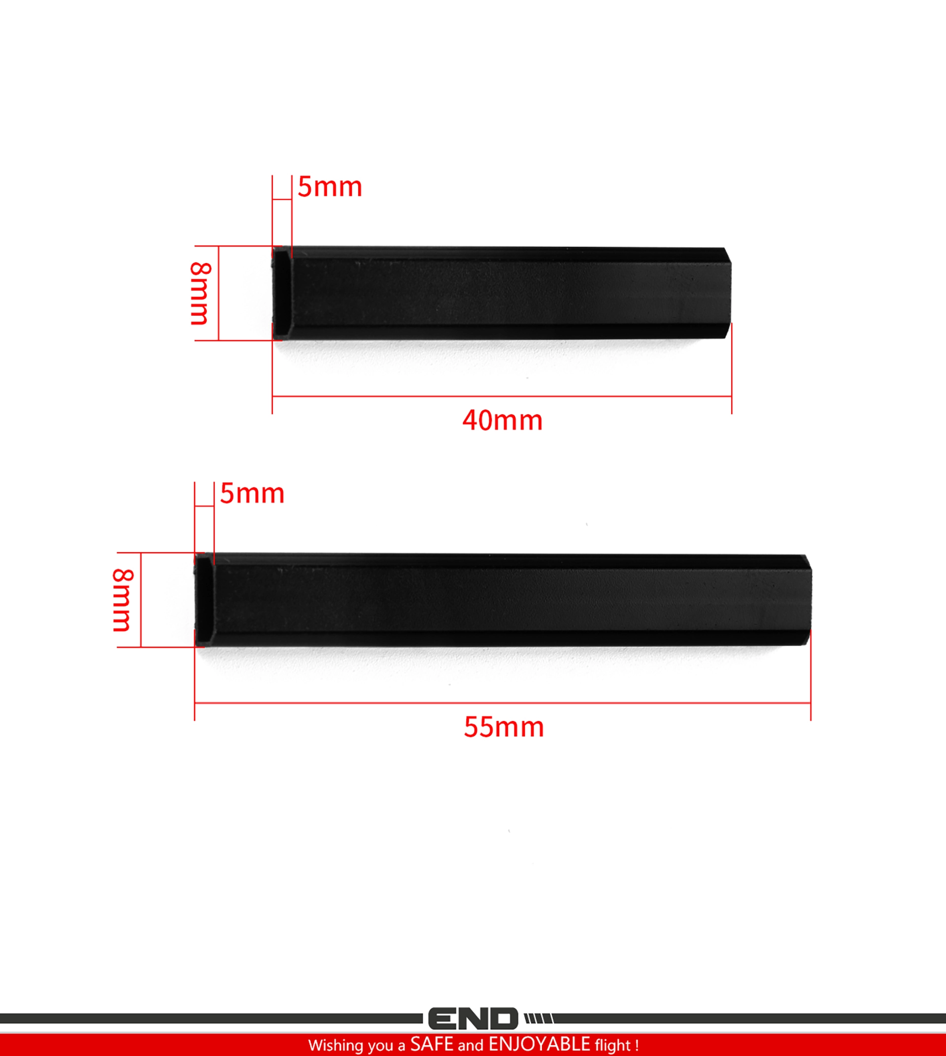 Axisflying Motor Wire Protective Tube – 55×8×5mm, Black, 4PCS 6 05