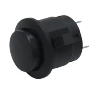 Black R13 507 16MM 2PIN Momentary Self Reset Round Cap Push Button Switch 1