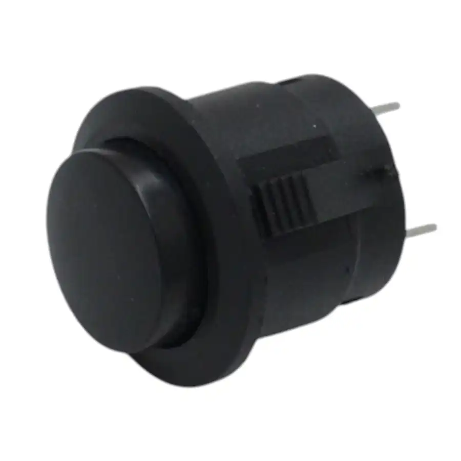 Black R13 507 16MM 2PIN Momentary Self Reset Round Cap Push Button Switch 1