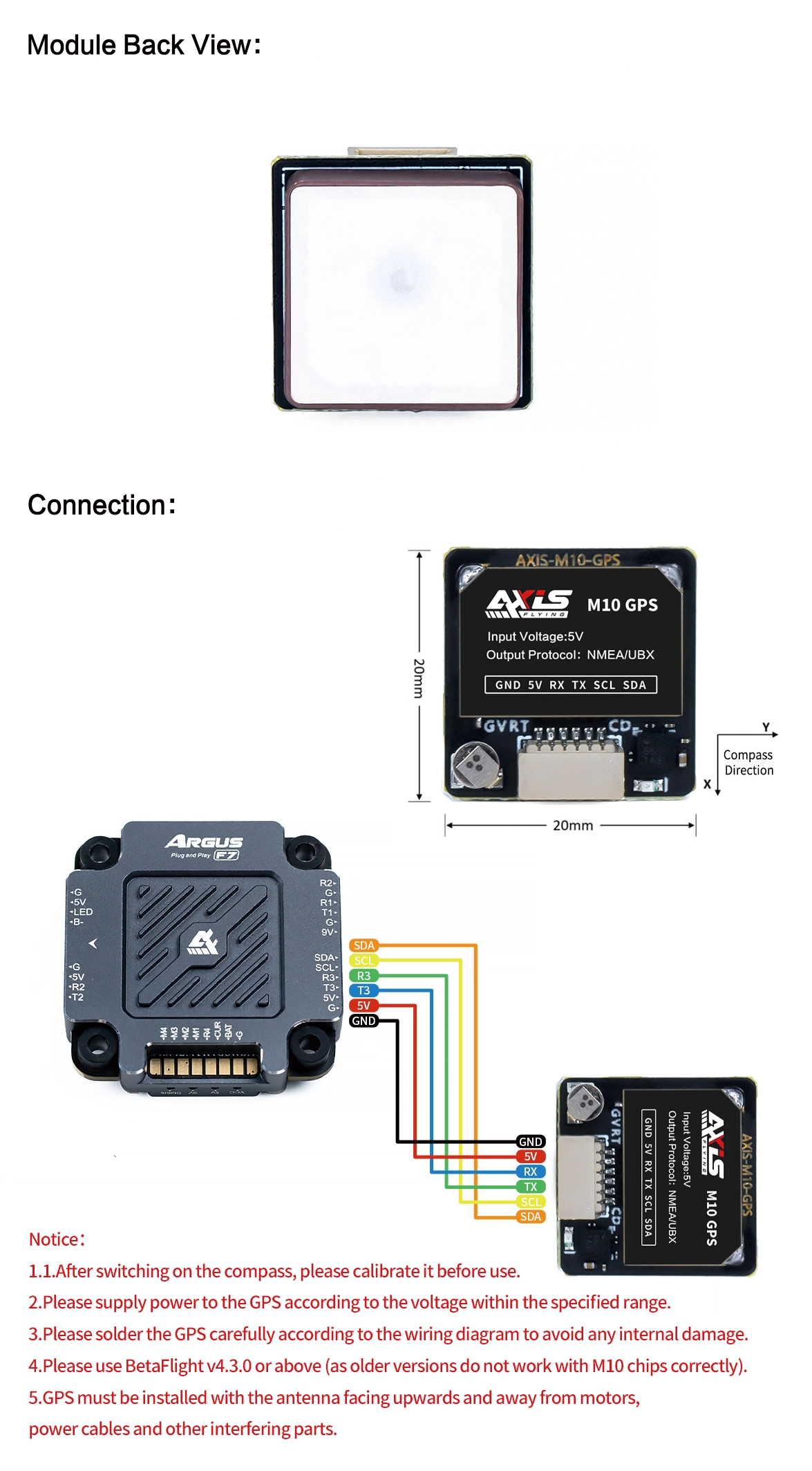Axisflying M10 GPS Module 6 GPS M10 03