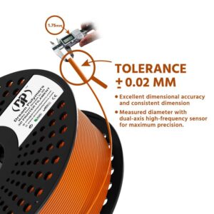 PLA PRO DEEP ORANGE 3D Printing Filaments Tolerance