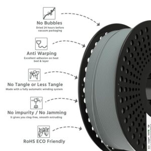 PLA PRO Silver Grey 3D Printing Filaments Characteristics