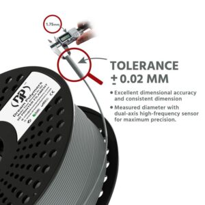 PLA PRO Silver Grey 3D Printing Filaments Tolerance