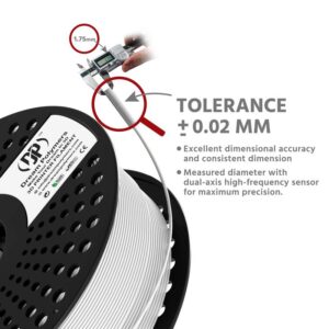PLA PRO Traffic White 3D Printing Filaments Tolerance