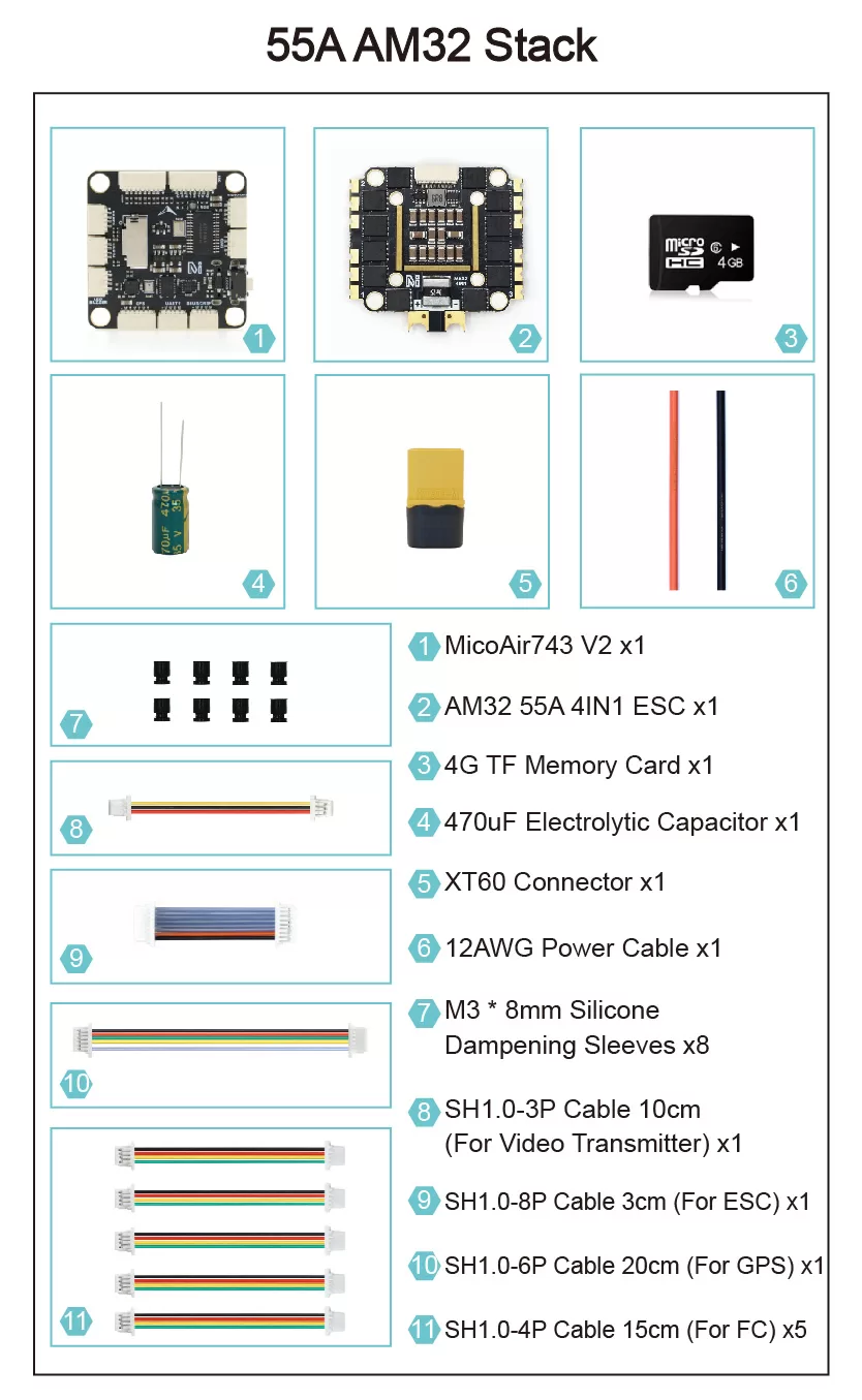 MicoAir743v2 55A AM32 Stack 9 H743V2 package 2
