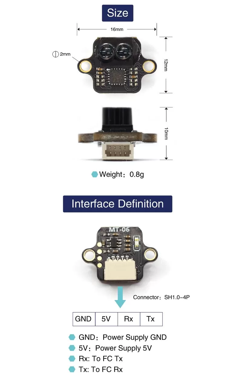 MicoAir MT-06 UAV Drone Optical Flow and Distance Sensor 1 MT 06 size