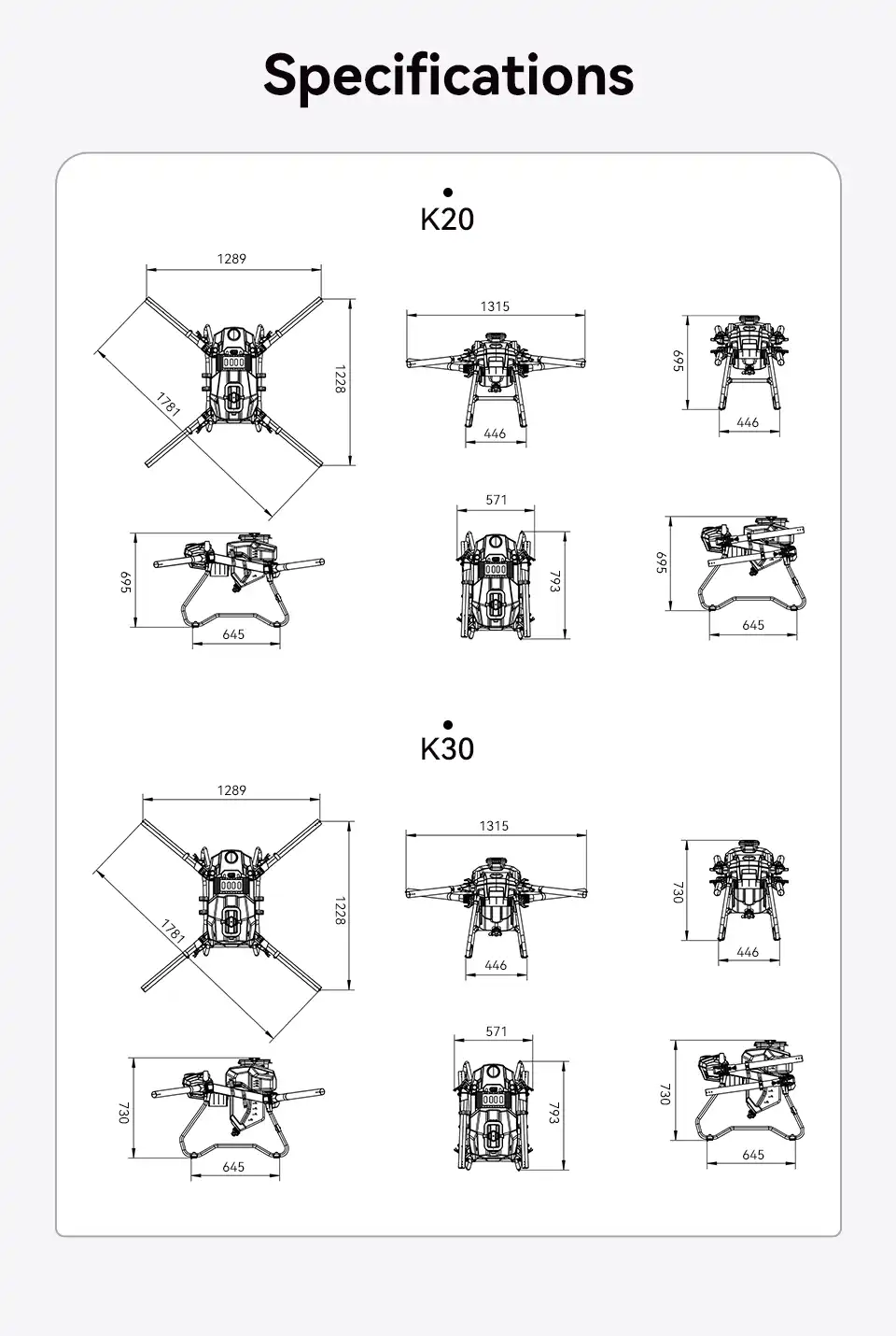 EFT K30 4-axis Frame with Tank 6 EFT K series 4-axis Compact Foldable Drone K30